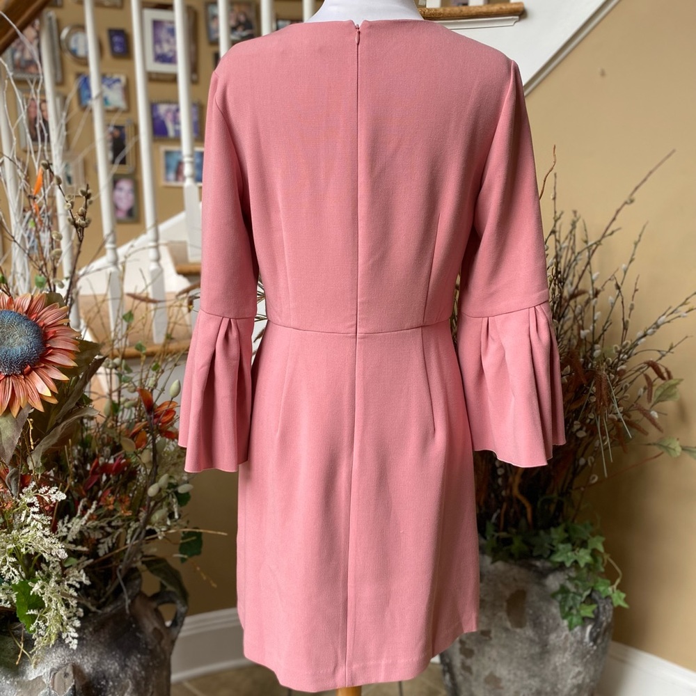 Ann Taylor Pink A-Line Bell Sleeve Midi Dress - Picture 8 of 8